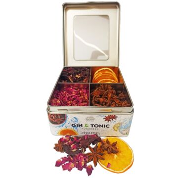 Gin Tonic Botanicals fém dobozban, osztott (hibiszkusz-szirom-ánizs-narancs) - 125 gr